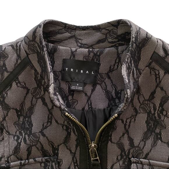 Via Penny Lane Reworked Apparel | Prince Graphic Lace Overlay Jacket Size 8 - Picture 5 of 8